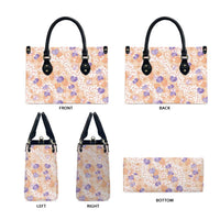 Anthurium Plumeria Lei Pastel Leather Bag Orange Hawaiian Splendid Palaka LT01 - Polynesian Pride