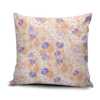 Anthurium Plumeria Lei Pastel Pillow Cover Orange Hawaiian Splendid Palaka LT01 Orange - Polynesian Pride