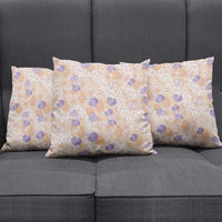 Anthurium Plumeria Lei Pastel Pillow Cover Orange Hawaiian Splendid Palaka LT01 - Polynesian Pride