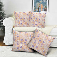 Anthurium Plumeria Lei Pastel Pillow Cover Orange Hawaiian Splendid Palaka LT01 - Polynesian Pride