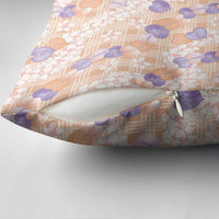 Anthurium Plumeria Lei Pastel Pillow Cover Orange Hawaiian Splendid Palaka LT01 - Polynesian Pride