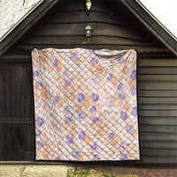 Anthurium Plumeria Lei Pastel Quilt Orange Hawaiian Splendid Palaka LT01 - Polynesian Pride