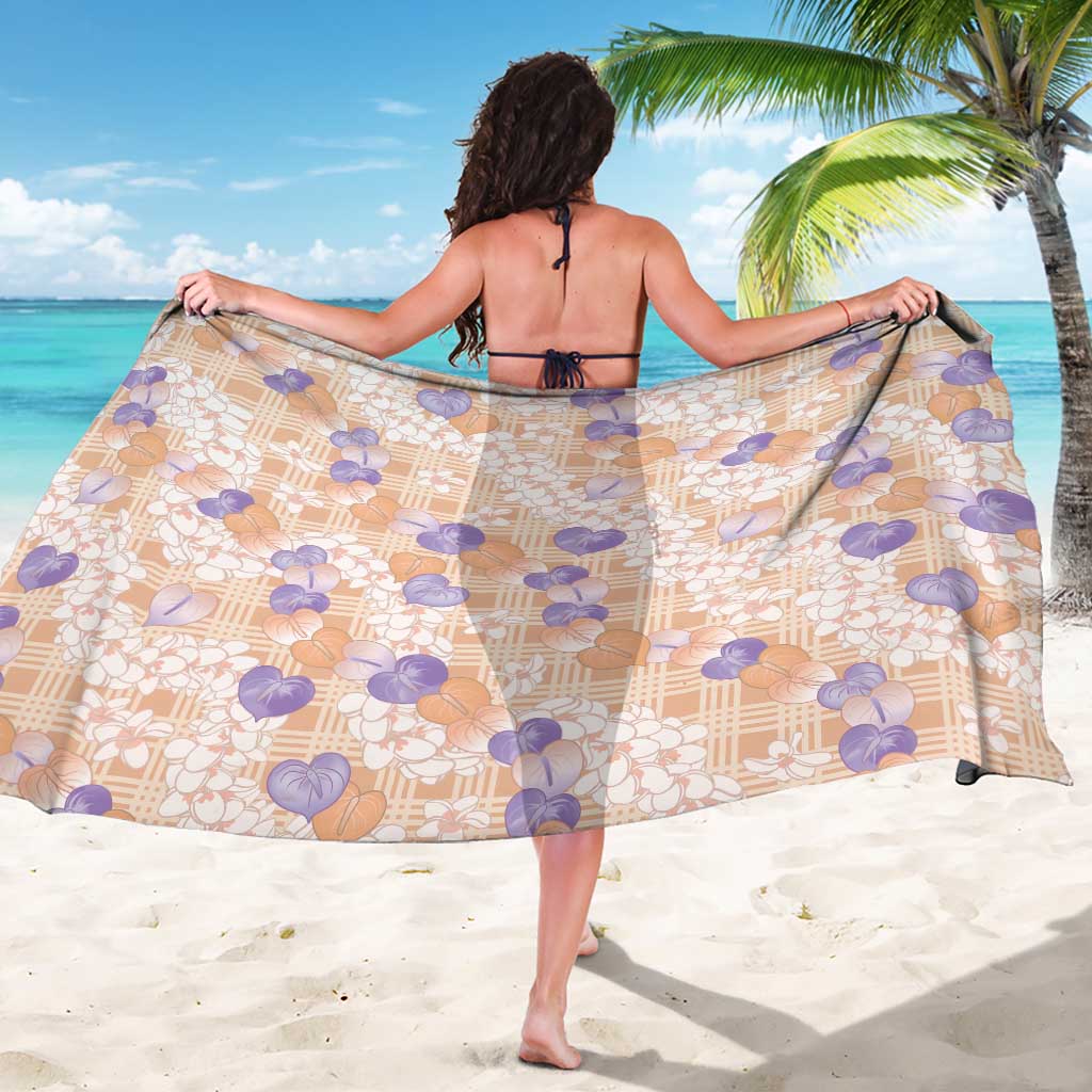 Anthurium Plumeria Lei Pastel Sarong Orange Hawaiian Splendid Palaka LT01 - Polynesian Pride
