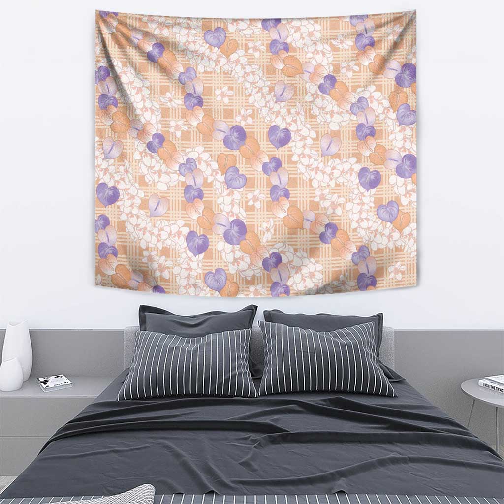 Anthurium Plumeria Lei Pastel Tapestry Orange Hawaiian Splendid Palaka LT01 - Polynesian Pride