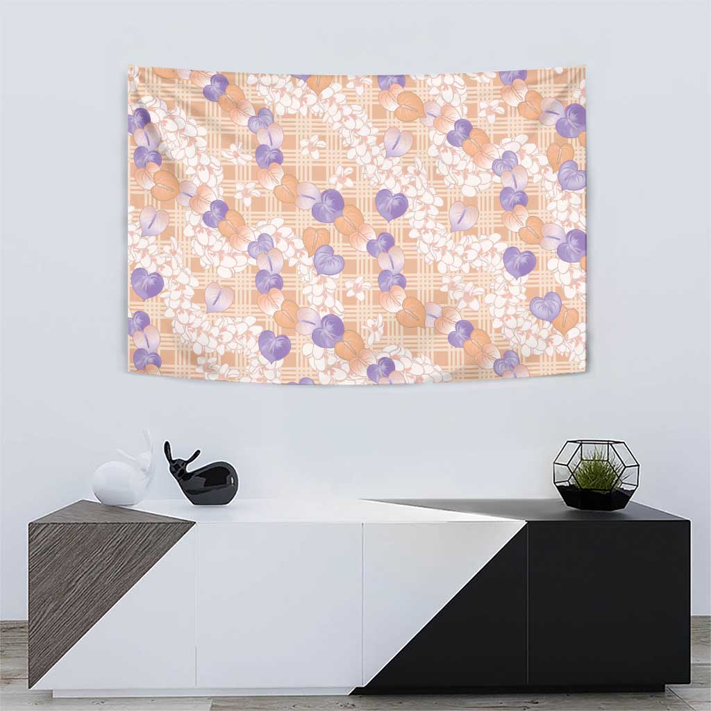 Anthurium Plumeria Lei Pastel Tapestry Orange Hawaiian Splendid Palaka LT01 - Polynesian Pride