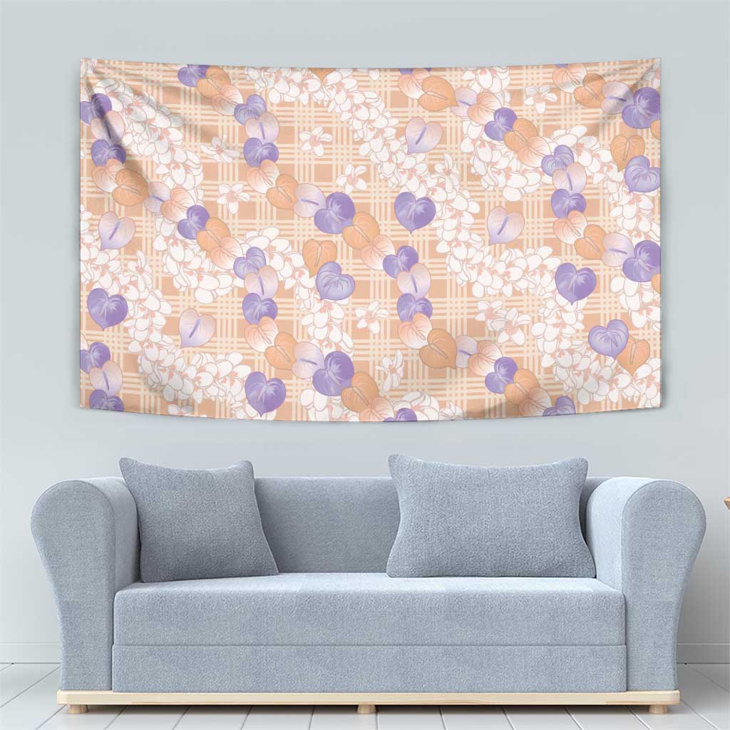 Anthurium Plumeria Lei Pastel Tapestry Orange Hawaiian Splendid Palaka LT01 - Polynesian Pride
