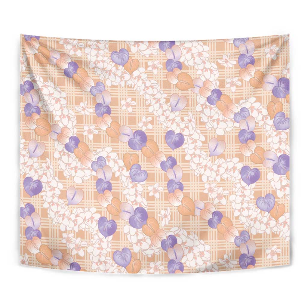 Anthurium Plumeria Lei Pastel Tapestry Orange Hawaiian Splendid Palaka LT01 - Polynesian Pride