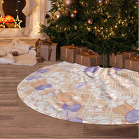 Anthurium Plumeria Lei Pastel Tree Skirt Orange Hawaiian Splendid Palaka LT01 - Polynesian Pride