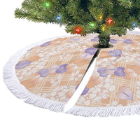Anthurium Plumeria Lei Pastel Tree Skirt Orange Hawaiian Splendid Palaka LT01 - Polynesian Pride