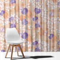 Anthurium Plumeria Lei Pastel Window Curtain Orange Hawaiian Splendid Palaka LT01 - Polynesian Pride