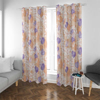 Anthurium Plumeria Lei Pastel Window Curtain Orange Hawaiian Splendid Palaka LT01 With Grommets Orange - Polynesian Pride