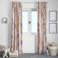 Anthurium Plumeria Lei Pastel Window Curtain Orange Hawaiian Splendid Palaka LT01 - Polynesian Pride