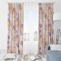 Anthurium Plumeria Lei Pastel Window Curtain Orange Hawaiian Splendid Palaka LT01 - Polynesian Pride