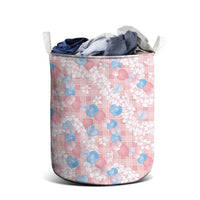 Anthurium Plumeria Lei Pastel Laundry Basket Pink Hawaiian Splendid Palaka LT01 - Polynesian Pride