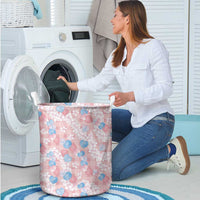 Anthurium Plumeria Lei Pastel Laundry Basket Pink Hawaiian Splendid Palaka LT01 - Polynesian Pride