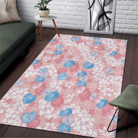 Anthurium Plumeria Lei Pastel Area Rug Pink Hawaiian Splendid Palaka LT01 Pink - Polynesian Pride