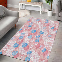 Anthurium Plumeria Lei Pastel Area Rug Pink Hawaiian Splendid Palaka LT01 - Polynesian Pride