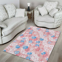 Anthurium Plumeria Lei Pastel Area Rug Pink Hawaiian Splendid Palaka LT01 - Polynesian Pride