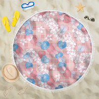 Anthurium Plumeria Lei Pastel Beach Blanket Pink Hawaiian Splendid Palaka LT01 One Size 150cm Pink - Polynesian Pride