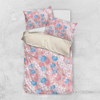 Anthurium Plumeria Lei Pastel Bedding Set Pink Hawaiian Splendid Palaka LT01 US Twin 172cm x 218cm Pink - Polynesian Pride