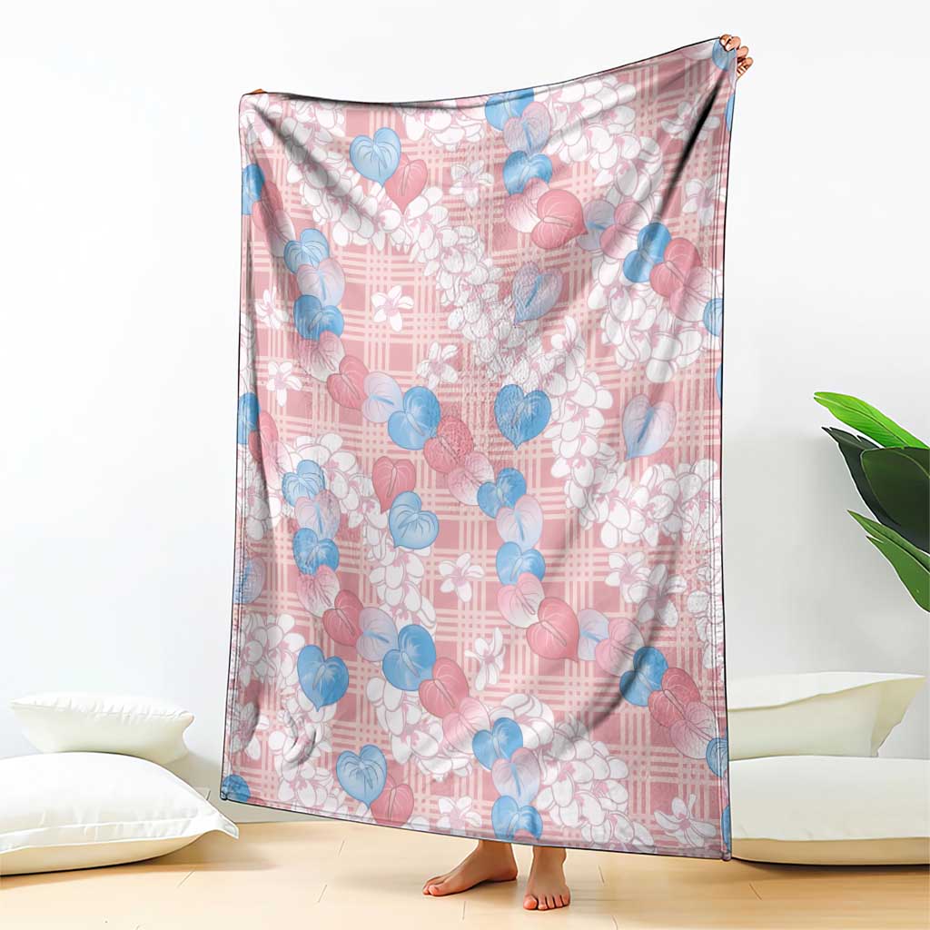 Anthurium Plumeria Lei Pastel Blanket Pink Hawaiian Splendid Palaka LT01 - Polynesian Pride