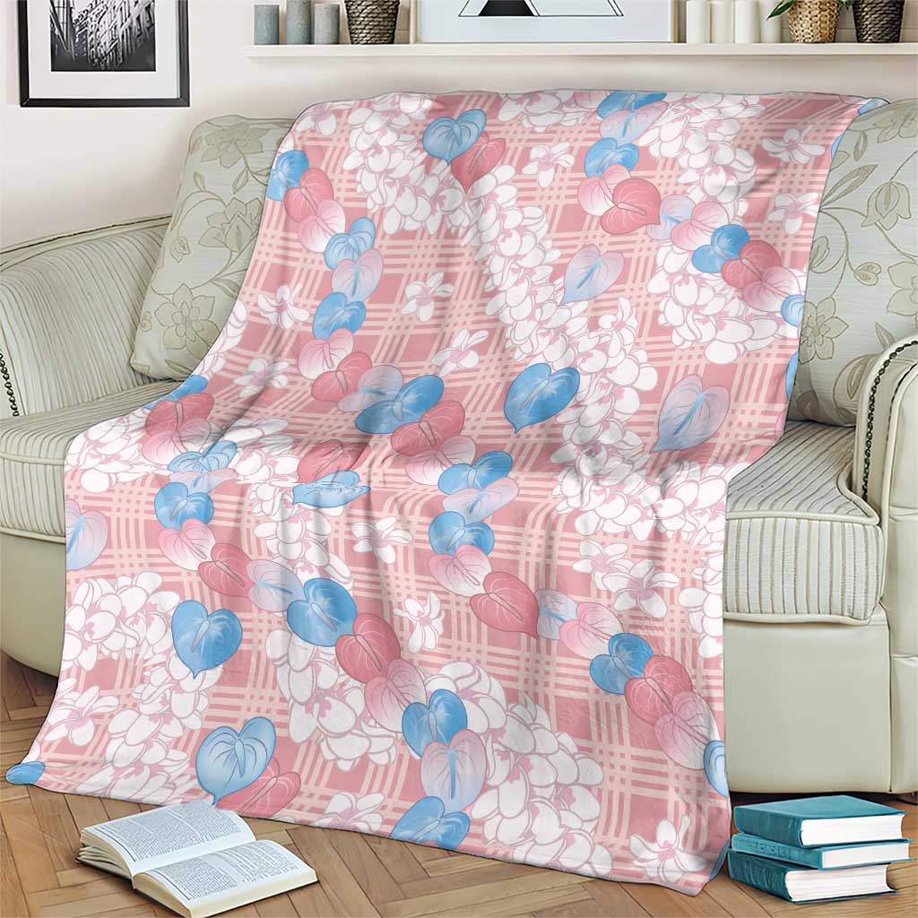 Anthurium Plumeria Lei Pastel Blanket Pink Hawaiian Splendid Palaka LT01 - Polynesian Pride