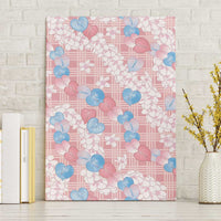 Anthurium Plumeria Lei Pastel Canvas Wall Art Pink Hawaiian Splendid Palaka LT01 Without Frame Pink - Polynesian Pride