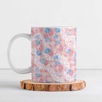 Anthurium Plumeria Lei Pastel Ceramic Mug Pink Hawaiian Splendid Palaka LT01 Pink - Polynesian Pride
