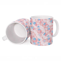Anthurium Plumeria Lei Pastel Ceramic Mug Pink Hawaiian Splendid Palaka LT01 - Polynesian Pride