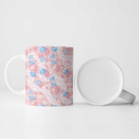 Anthurium Plumeria Lei Pastel Ceramic Mug Pink Hawaiian Splendid Palaka LT01 - Polynesian Pride