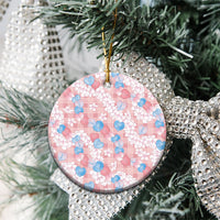 Anthurium Plumeria Lei Pastel Ceramic Ornament Pink Hawaiian Splendid Palaka LT01 - Polynesian Pride