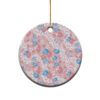 Anthurium Plumeria Lei Pastel Ceramic Ornament Pink Hawaiian Splendid Palaka LT01 - Polynesian Pride