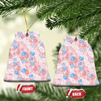 Anthurium Plumeria Lei Pastel Ceramic Ornament Pink Hawaiian Splendid Palaka LT01 Bell Flake Pink - Polynesian Pride