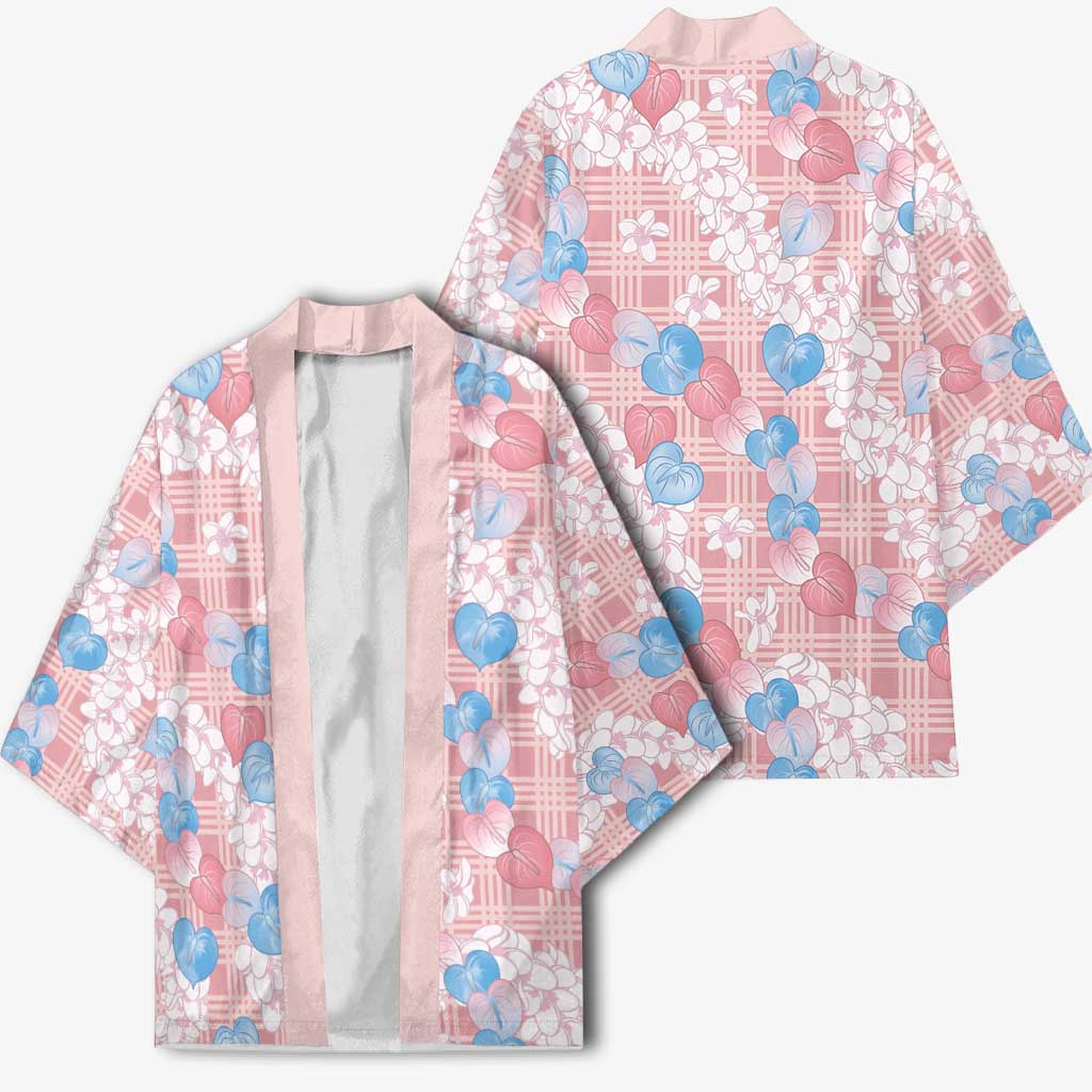 Anthurium Plumeria Lei Pastel Kimono Pink Hawaiian Splendid Palaka LT01 - Polynesian Pride