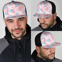 Anthurium Plumeria Lei Pastel Mesh Trucker Cap Pink Hawaiian Splendid Palaka LT01 - Polynesian Pride