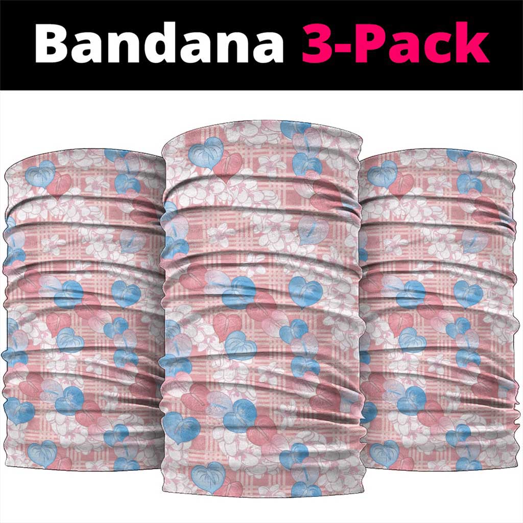 Anthurium Plumeria Lei Pastel Neck Gaiter Pink Hawaiian Splendid Palaka LT01 package One Size: 25*50cm Pink - Polynesian Pride