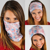 Anthurium Plumeria Lei Pastel Neck Gaiter Pink Hawaiian Splendid Palaka LT01 - Polynesian Pride