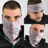 Anthurium Plumeria Lei Pastel Neck Gaiter Pink Hawaiian Splendid Palaka LT01 - Polynesian Pride