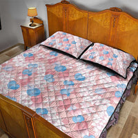 Anthurium Plumeria Lei Pastel Quilt Bed Set Pink Hawaiian Splendid Palaka LT01 - Polynesian Pride