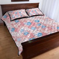Anthurium Plumeria Lei Pastel Quilt Bed Set Pink Hawaiian Splendid Palaka LT01 - Polynesian Pride