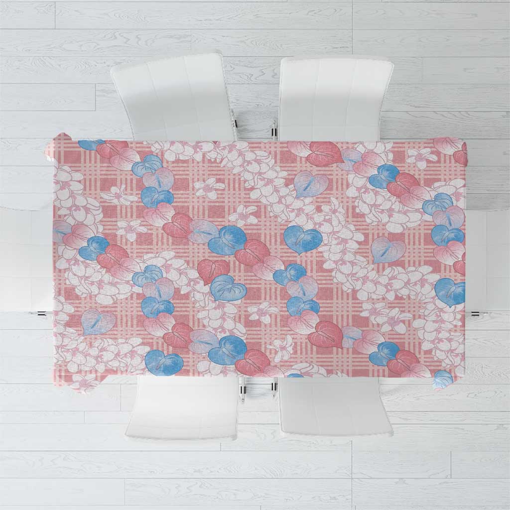 Anthurium Plumeria Lei Pastel Tablecloth Pink Hawaiian Splendid Palaka LT01 Pink - Polynesian Pride