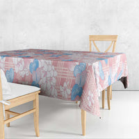 Anthurium Plumeria Lei Pastel Tablecloth Pink Hawaiian Splendid Palaka LT01 - Polynesian Pride
