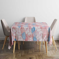 Anthurium Plumeria Lei Pastel Tablecloth Pink Hawaiian Splendid Palaka LT01 - Polynesian Pride