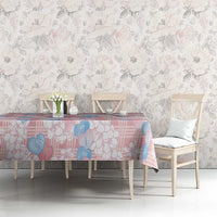 Anthurium Plumeria Lei Pastel Tablecloth Pink Hawaiian Splendid Palaka LT01 - Polynesian Pride