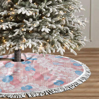 Anthurium Plumeria Lei Pastel Tree Skirt Pink Hawaiian Splendid Palaka LT01 - Polynesian Pride