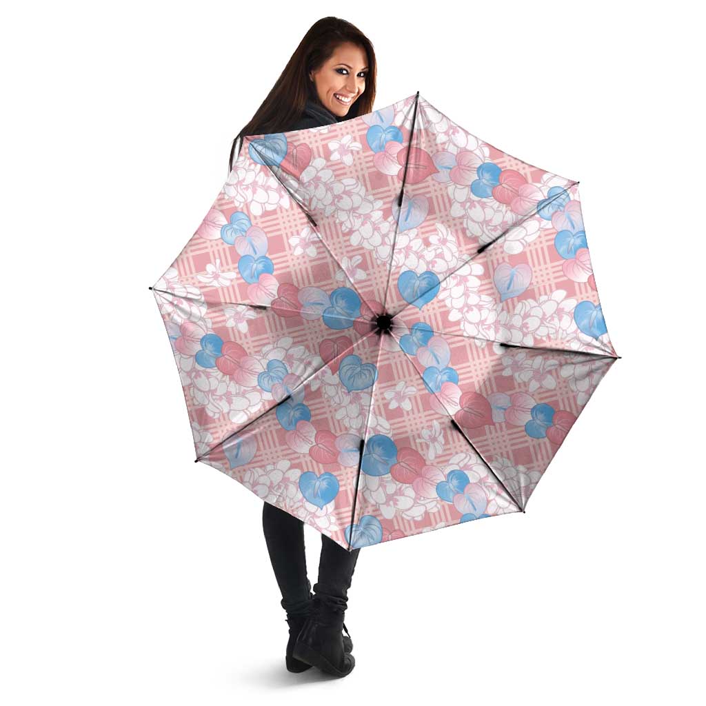 Anthurium Plumeria Lei Pastel Umbrella Pink Hawaiian Splendid Palaka LT01 - Polynesian Pride