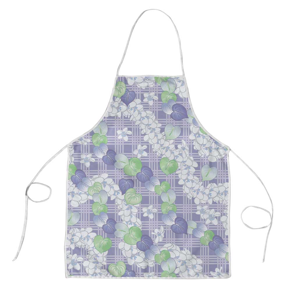 Anthurium Plumeria Lei Pastel Apron Purple Hawaiian Splendid Palaka LT01 Purple - Polynesian Pride