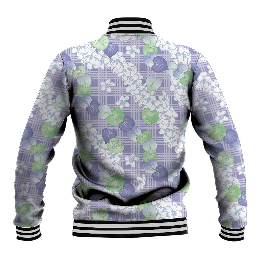 Anthurium Plumeria Lei Pastel Baseball Jacket Purple Hawaiian Splendid Palaka LT01 - Polynesian Pride