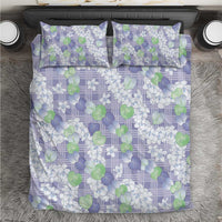 Anthurium Plumeria Lei Pastel Bedding Set Purple Hawaiian Splendid Palaka LT01 Purple - Polynesian Pride