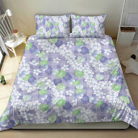 Anthurium Plumeria Lei Pastel Bedding Set Purple Hawaiian Splendid Palaka LT01 - Polynesian Pride